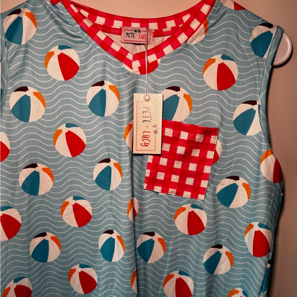 Boys size 10 summer tank beachball theme NWT